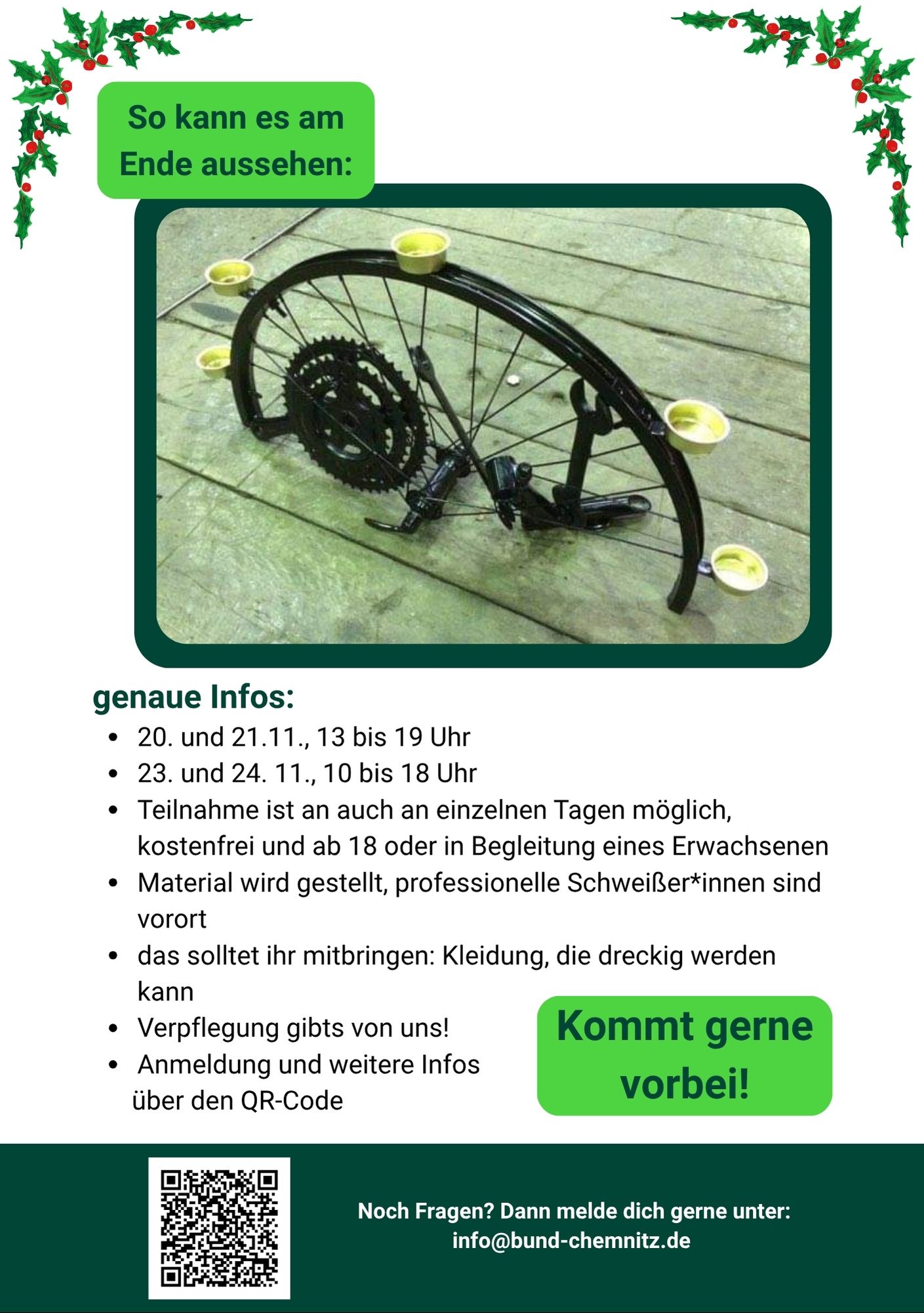 Fahrradschott zu Weihnachtsschmuck