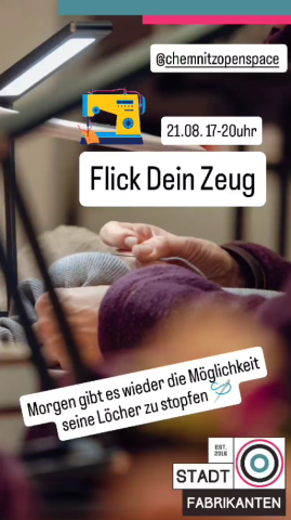 Flick dein Zeug - am 21.08.2024 im Chemnitz Open Space!